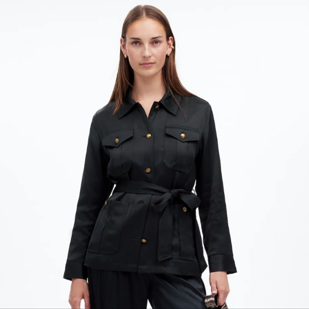 Madewell Double-Faced Satin Safari Jacket NT126 S, NEW!